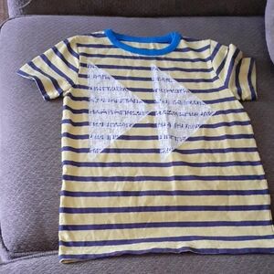 Boden Yellow and Blue Striped Kids Tee